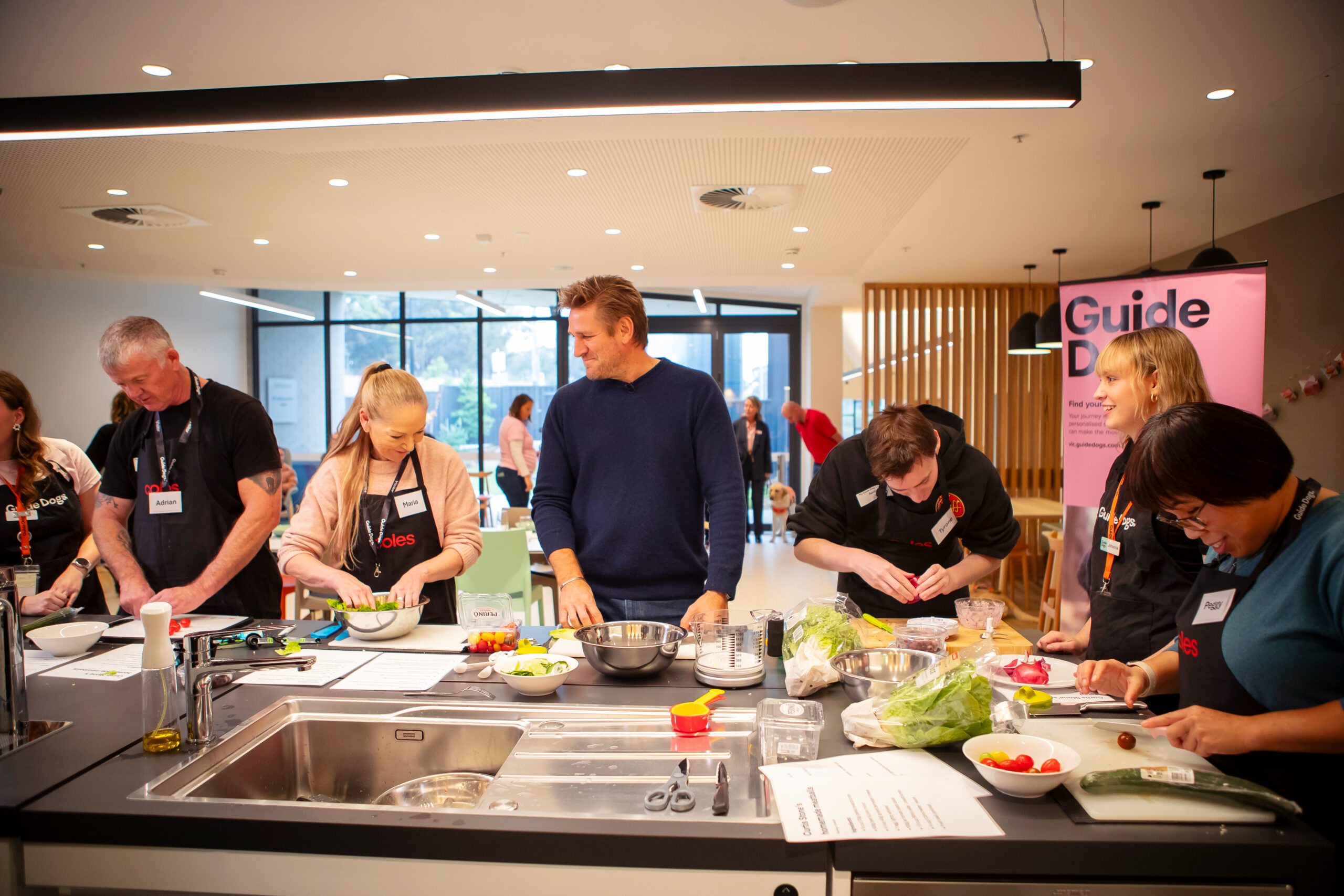 Curtis Stone Visits Guide Dogs Victoria to Cook and Connect with Clients